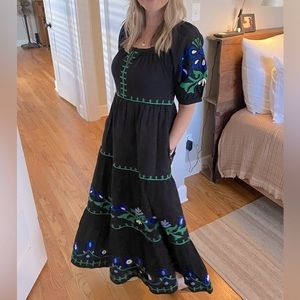 Roller Rabbit embroidered maxi dress
